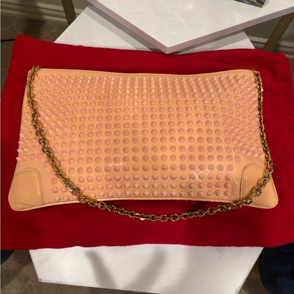 Christian Louboutin Pink Studded Loubiposh Clutch / shoulder bag - Picture 4 of 14